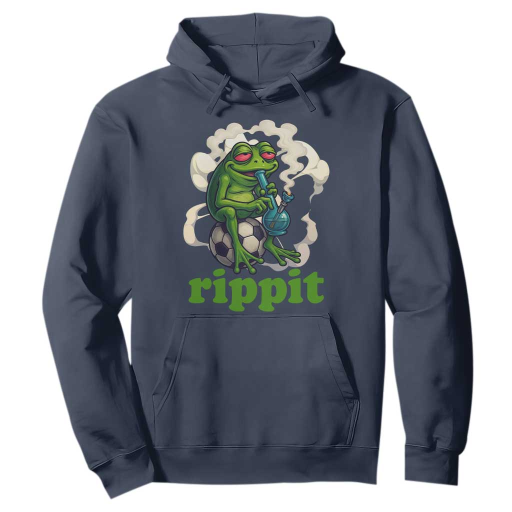 Rippit Stoner Frog Hoodie Smoking Weed Pot Marijuana Cannabis 420 TS14 Navy Print Your Wear