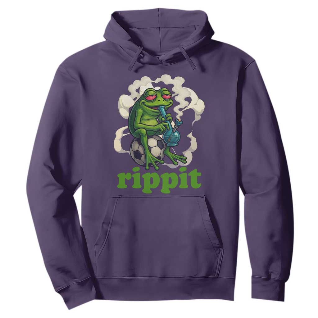 Rippit Stoner Frog Hoodie Smoking Weed Pot Marijuana Cannabis 420 TS14 Purple Print Your Wear