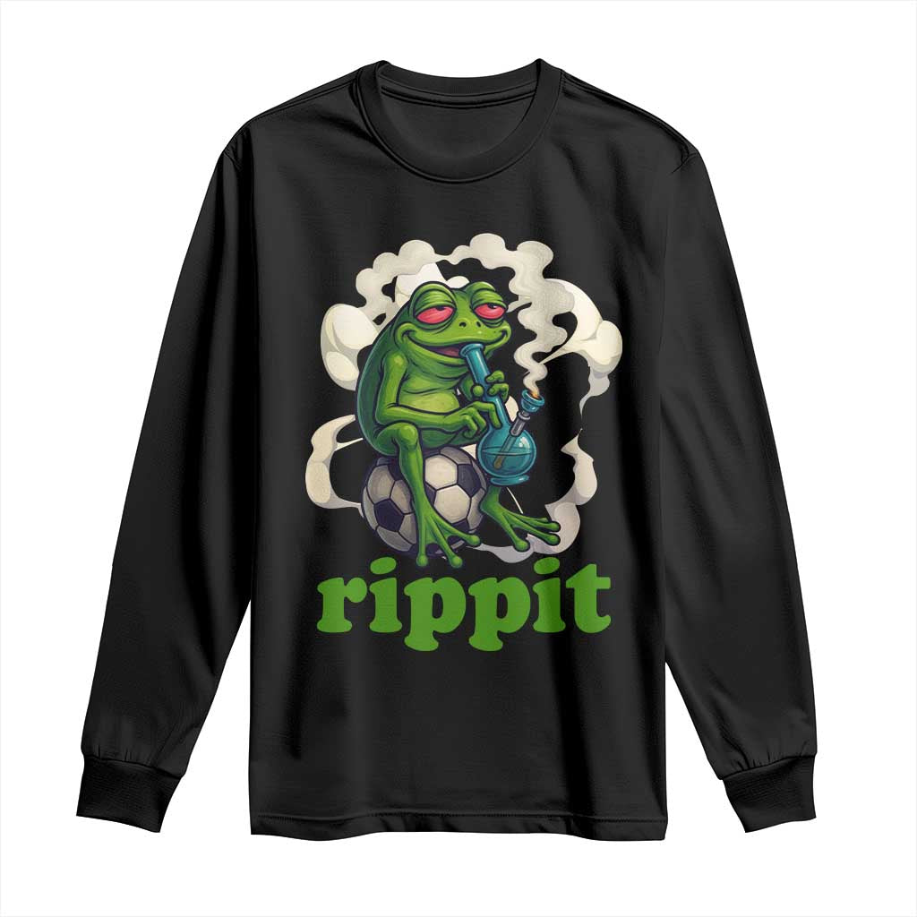 Rippit Stoner Frog Long Sleeve Shirt Smoking Weed Pot Marijuana Cannabis 420 TS14 Black Print Your Wear
