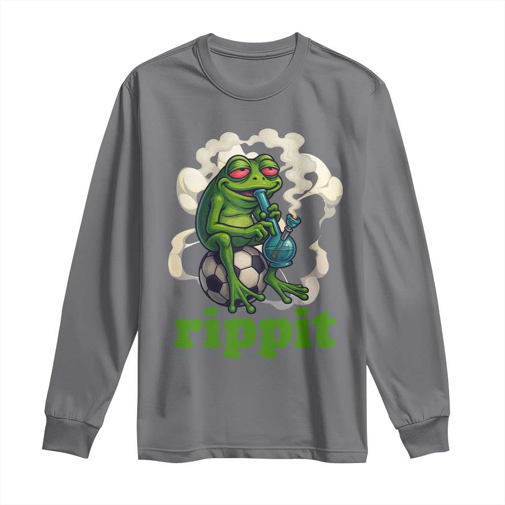 Rippit Stoner Frog Long Sleeve Shirt Smoking Weed Pot Marijuana Cannabis 420 TS14 Charcoal Print Your Wear