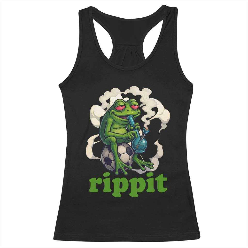 Rippit Stoner Frog Racerback Tank Top Smoking Weed Pot Marijuana Cannabis 420 TS14 Black Print Your Wear