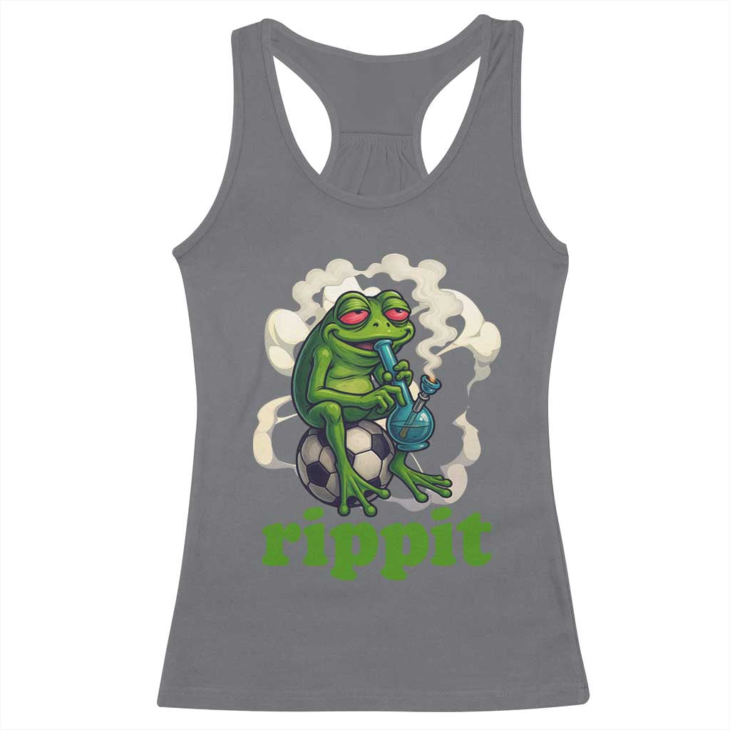 Rippit Stoner Frog Racerback Tank Top Smoking Weed Pot Marijuana Cannabis 420 TS14 Charcoal Print Your Wear