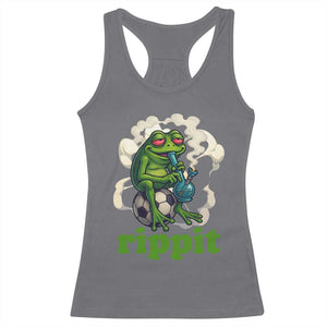 Rippit Stoner Frog Racerback Tank Top Smoking Weed Pot Marijuana Cannabis 420 TS14 Charcoal Print Your Wear