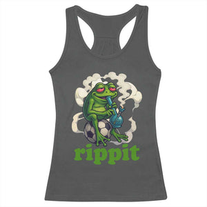 Rippit Stoner Frog Racerback Tank Top Smoking Weed Pot Marijuana Cannabis 420 TS14 Dark Heather Print Your Wear