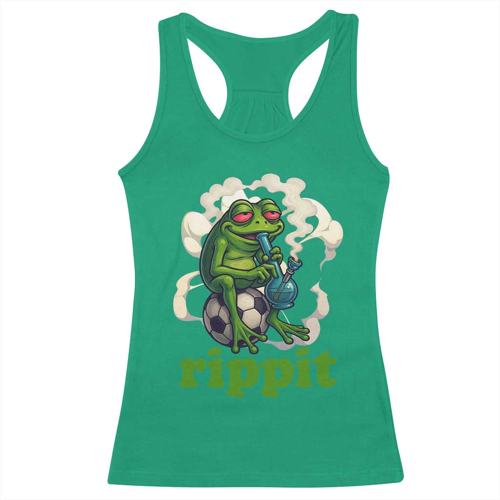 Rippit Stoner Frog Racerback Tank Top Smoking Weed Pot Marijuana Cannabis 420 TS14 Irish Green Print Your Wear