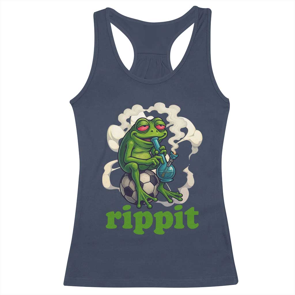 Rippit Stoner Frog Racerback Tank Top Smoking Weed Pot Marijuana Cannabis 420 TS14 Navy Print Your Wear