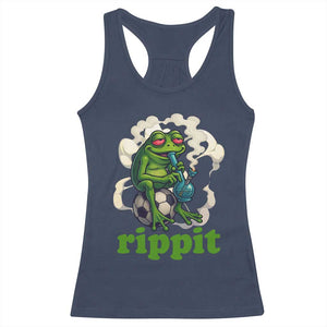 Rippit Stoner Frog Racerback Tank Top Smoking Weed Pot Marijuana Cannabis 420 TS14 Navy Print Your Wear