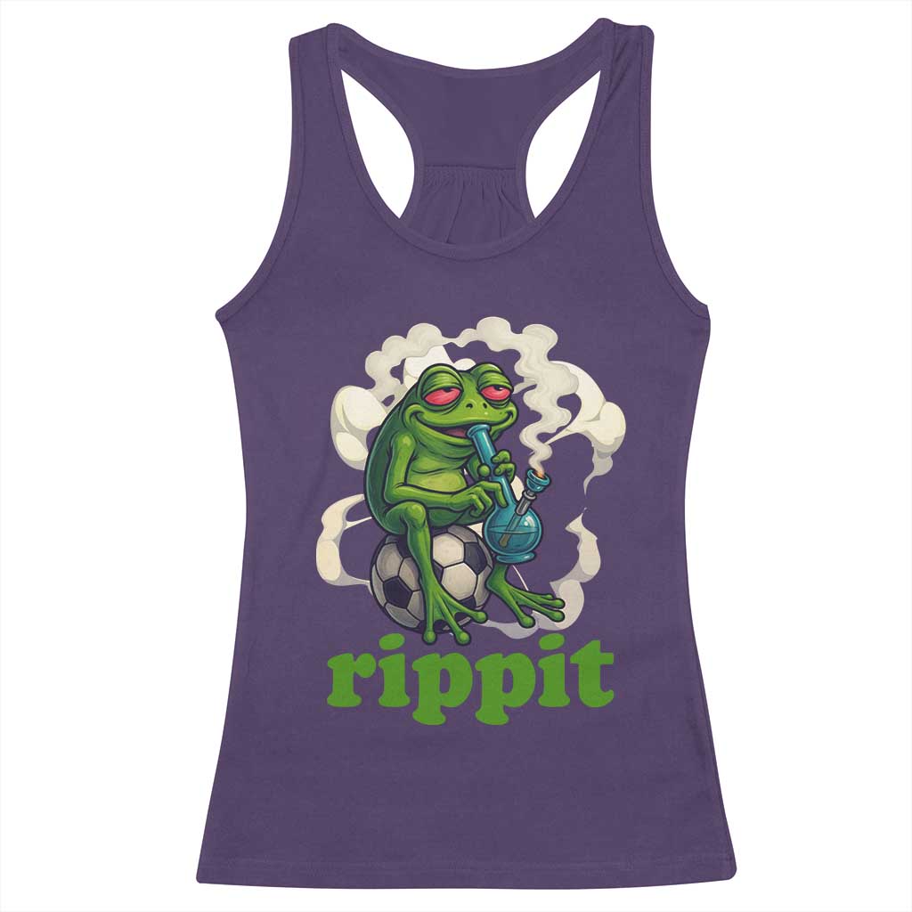Rippit Stoner Frog Racerback Tank Top Smoking Weed Pot Marijuana Cannabis 420 TS14 Purple Print Your Wear