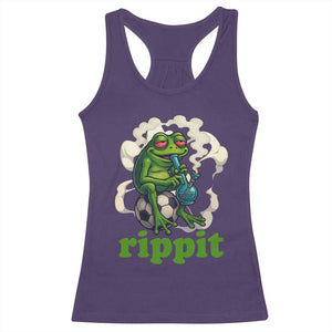 Rippit Stoner Frog Racerback Tank Top Smoking Weed Pot Marijuana Cannabis 420 TS14 Purple Print Your Wear