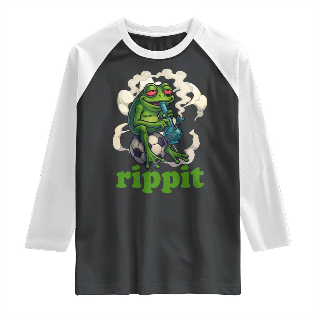Rippit Stoner Frog Raglan Shirt Smoking Weed Pot Marijuana Cannabis 420 TS14 Black White Print Your Wear