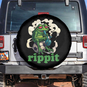 Rippit Stoner Frog Spare Tire Cover Smoking Weed Pot Marijuana Cannabis 420 TS14 No hole Black Print Your Wear