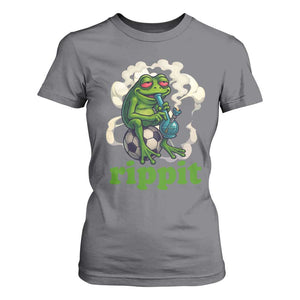 Rippit Stoner Frog T Shirt For Women Smoking Weed Pot Marijuana Cannabis 420 TS14 Charcoal Print Your Wear