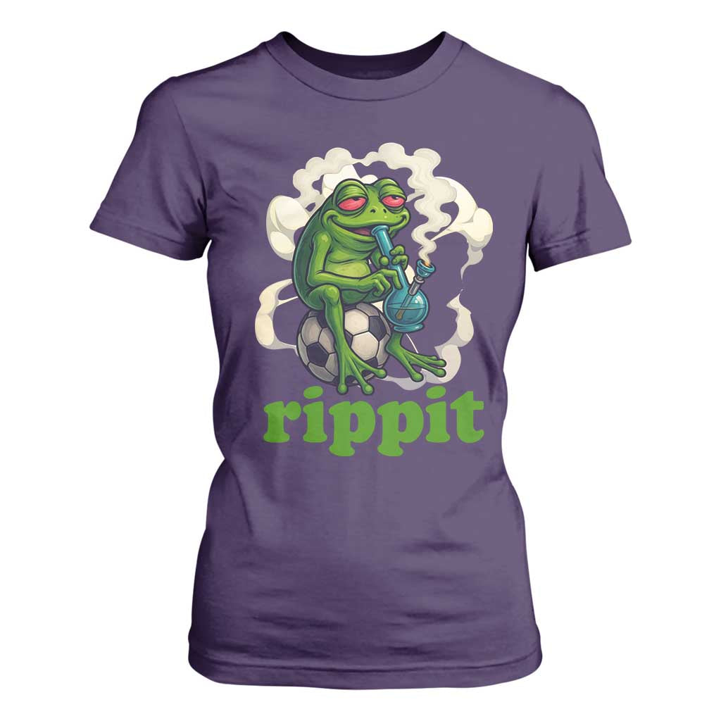 Rippit Stoner Frog T Shirt For Women Smoking Weed Pot Marijuana Cannabis 420 TS14 Purple Print Your Wear