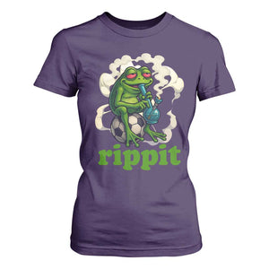 Rippit Stoner Frog T Shirt For Women Smoking Weed Pot Marijuana Cannabis 420 TS14 Purple Print Your Wear