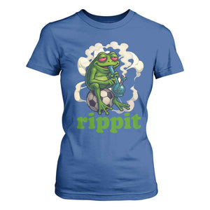 Rippit Stoner Frog T Shirt For Women Smoking Weed Pot Marijuana Cannabis 420 TS14 Royal Blue Print Your Wear