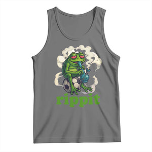 Rippit Stoner Frog Tank Top Smoking Weed Pot Marijuana Cannabis 420 TS14 Black Heather Print Your Wear