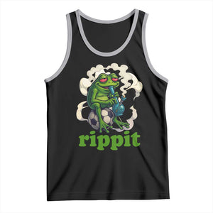 Rippit Stoner Frog Tank Top Smoking Weed Pot Marijuana Cannabis 420 TS14 Black Athletic Heather Print Your Wear