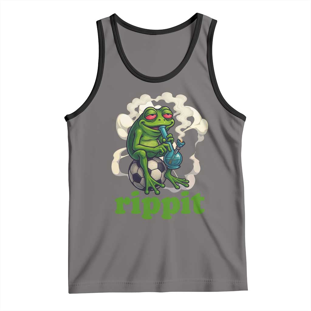 Rippit Stoner Frog Tank Top Smoking Weed Pot Marijuana Cannabis 420 TS14 Deep Heather Black Print Your Wear