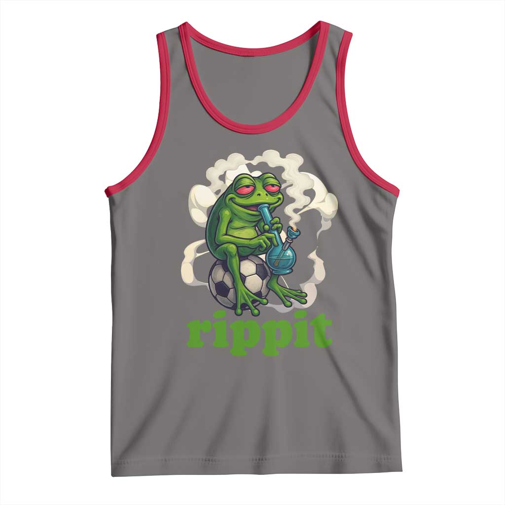 Rippit Stoner Frog Tank Top Smoking Weed Pot Marijuana Cannabis 420 TS14 Deep Heather Red Print Your Wear