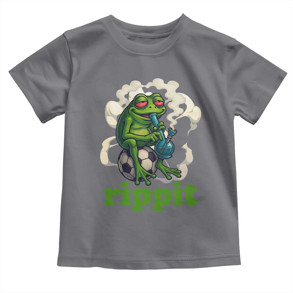 Rippit Stoner Frog Toddler T Shirt Smoking Weed Pot Marijuana Cannabis 420 TS14 Charcoal Print Your Wear