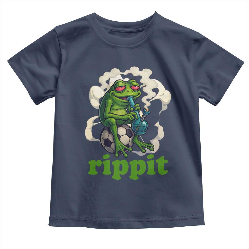 Rippit Stoner Frog Toddler T Shirt Smoking Weed Pot Marijuana Cannabis 420 TS14 Navy Print Your Wear