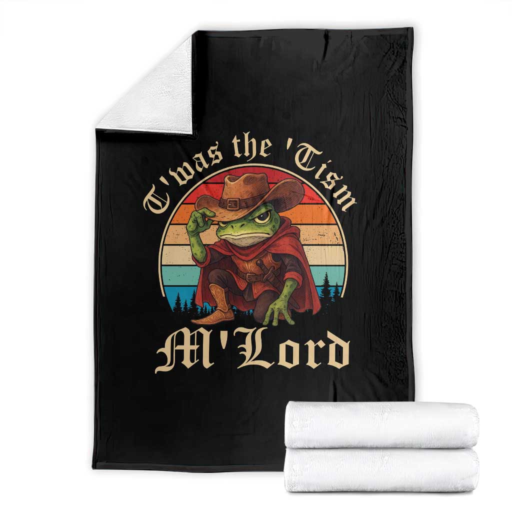 Funny Frog Autism Throw Blanket T'was The 'Tism M'Lord TS14 Black Print Your Wear