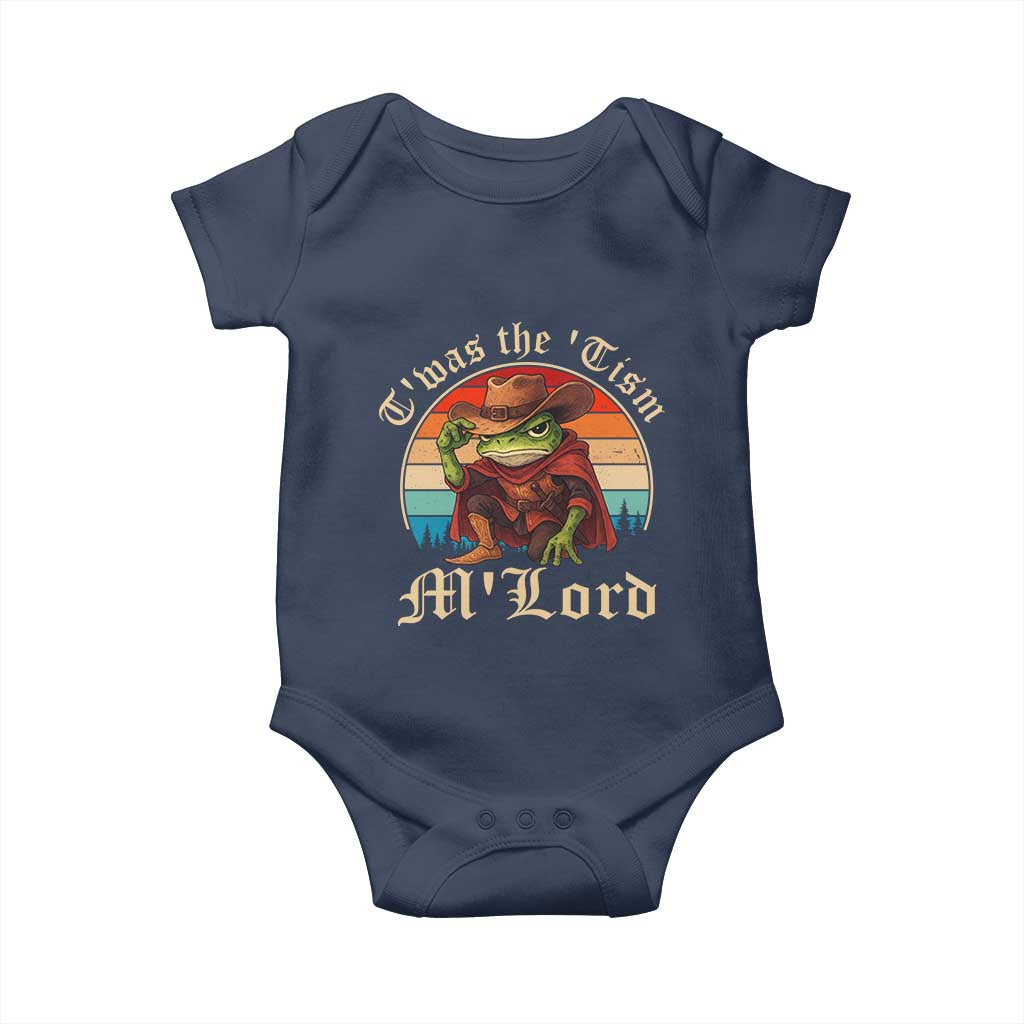Funny Frog Autism Baby Onesie T'was The 'Tism M'Lord TS14 Navy Print Your Wear