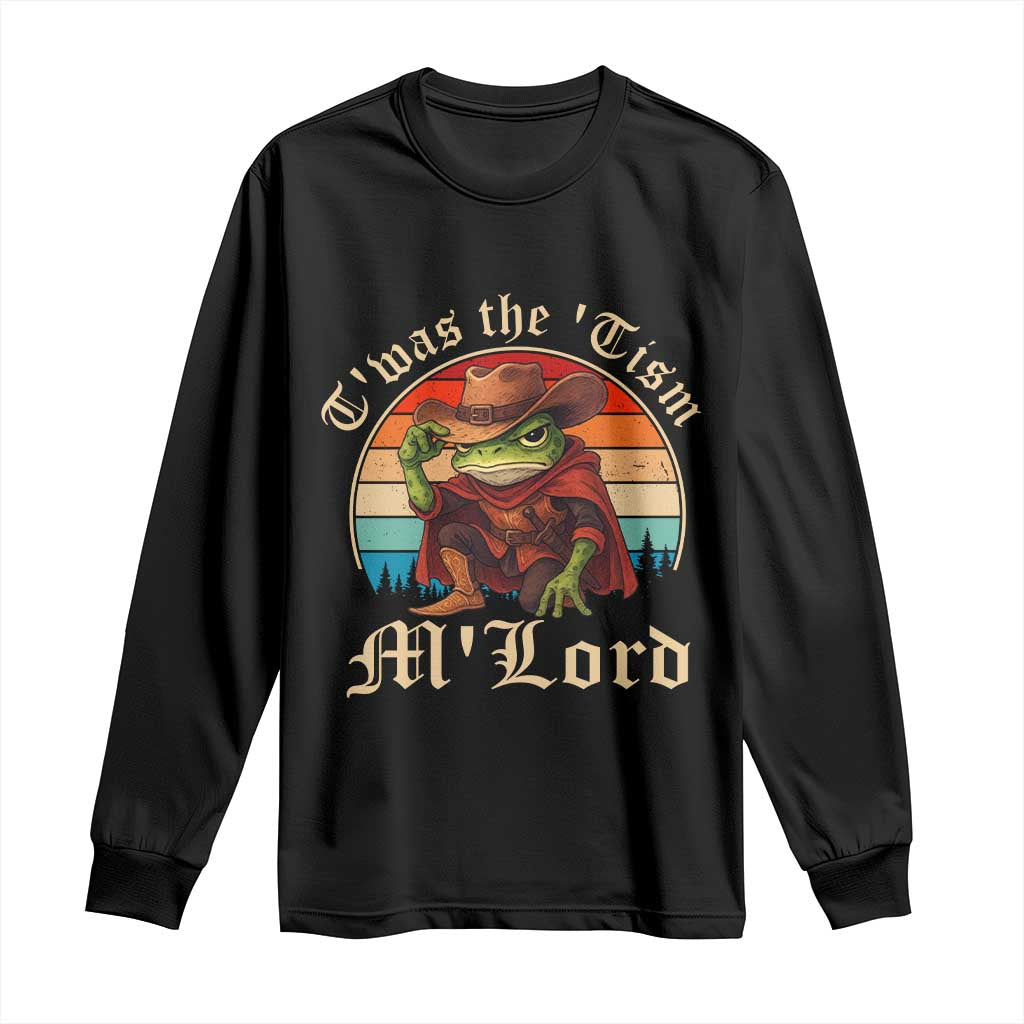 Funny Frog Autism Long Sleeve Shirt T'was The 'Tism M'Lord TS14 Black Print Your Wear