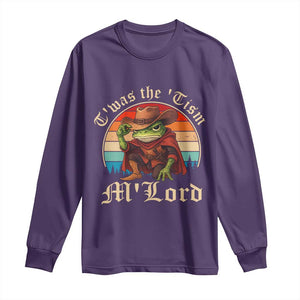 Funny Frog Autism Long Sleeve Shirt T'was The 'Tism M'Lord TS14 Purple Print Your Wear