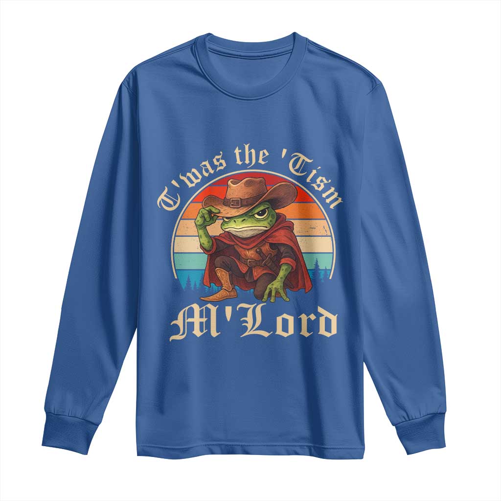 Funny Frog Autism Long Sleeve Shirt T'was The 'Tism M'Lord TS14 Royal Blue Print Your Wear