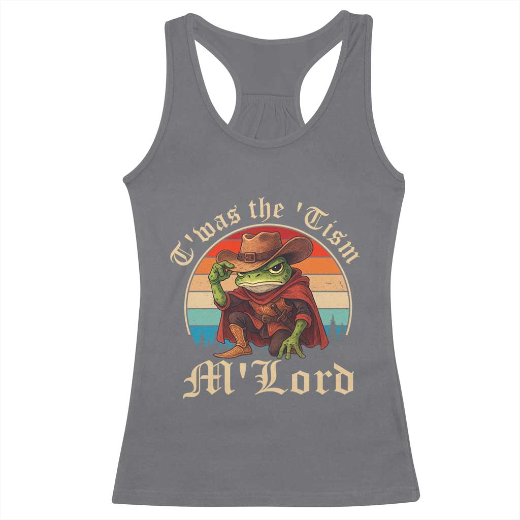 Funny Frog Autism Racerback Tank Top T'was The 'Tism M'Lord TS14 Charcoal Print Your Wear
