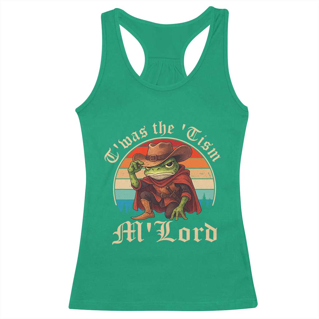 Funny Frog Autism Racerback Tank Top T'was The 'Tism M'Lord TS14 Irish Green Print Your Wear