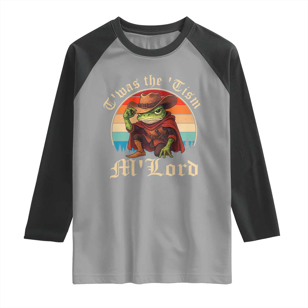Funny Frog Autism Raglan Shirt T'was The 'Tism M'Lord TS14 Sport Gray Black Print Your Wear