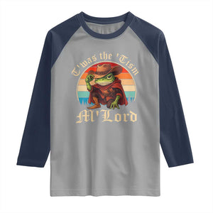 Funny Frog Autism Raglan Shirt T'was The 'Tism M'Lord TS14 Sport Gray Navy Print Your Wear