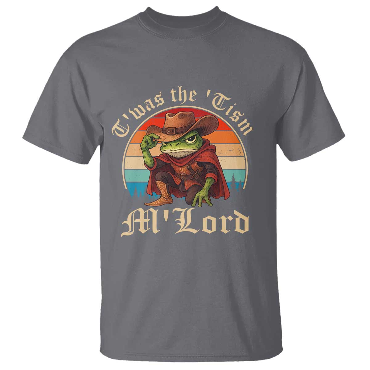 Funny Frog Autism T Shirt T'was The 'Tism M'Lord TS14 Charcoal Print Your Wear
