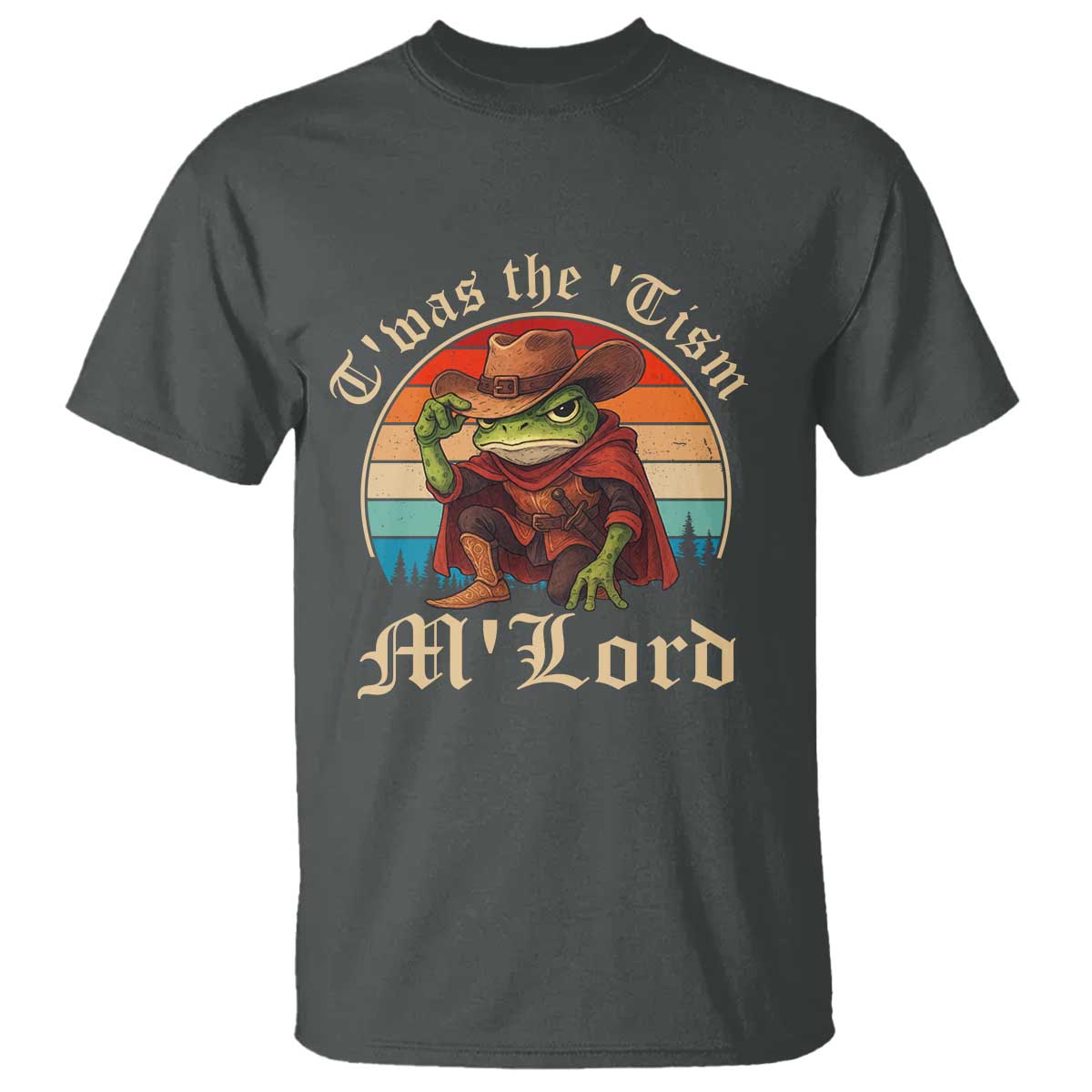 Funny Frog Autism T Shirt T'was The 'Tism M'Lord TS14 Dark Heather Print Your Wear