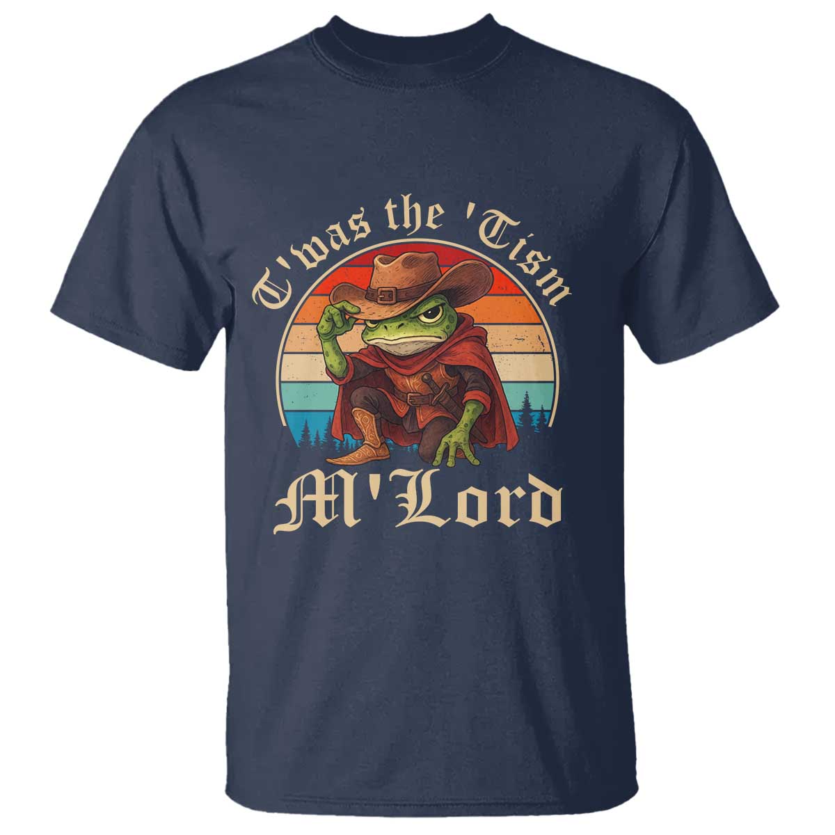 Funny Frog Autism T Shirt T'was The 'Tism M'Lord TS14 Navy Print Your Wear