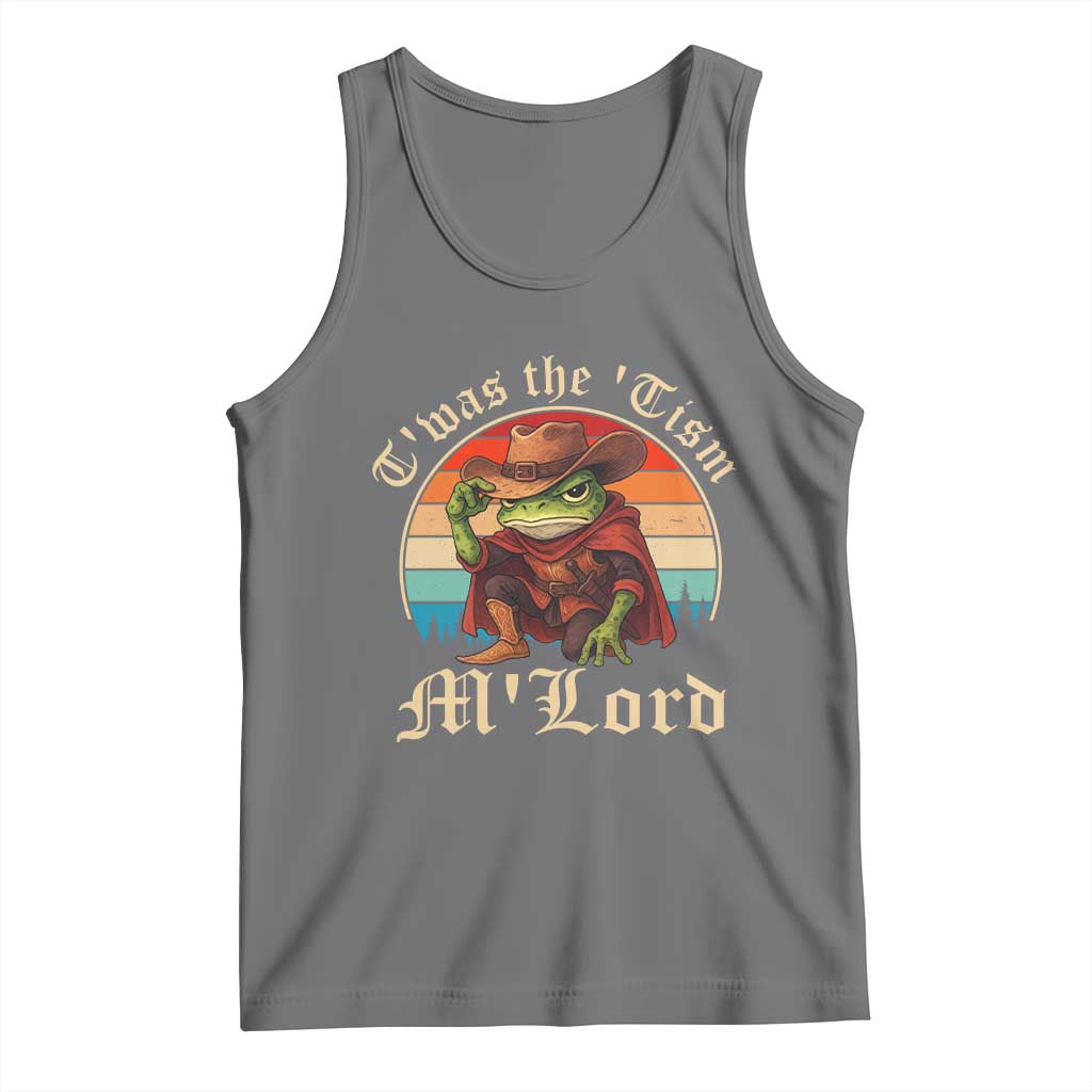 Funny Frog Autism Tank Top T'was The 'Tism M'Lord TS14 Black Heather Print Your Wear