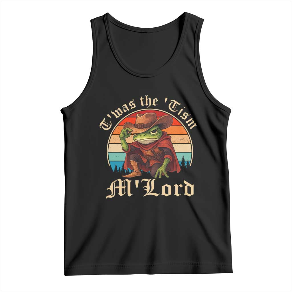 Funny Frog Autism Tank Top T'was The 'Tism M'Lord TS14 Black Print Your Wear