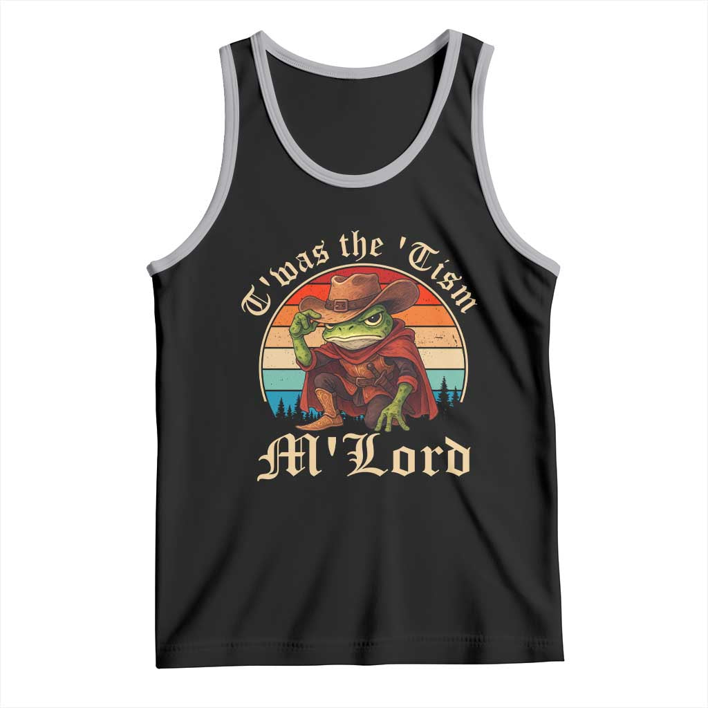 Funny Frog Autism Tank Top T'was The 'Tism M'Lord TS14 Black Athletic Heather Print Your Wear