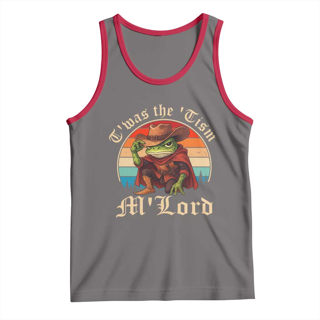 Funny Frog Autism Tank Top T'was The 'Tism M'Lord TS14 Deep Heather Red Print Your Wear