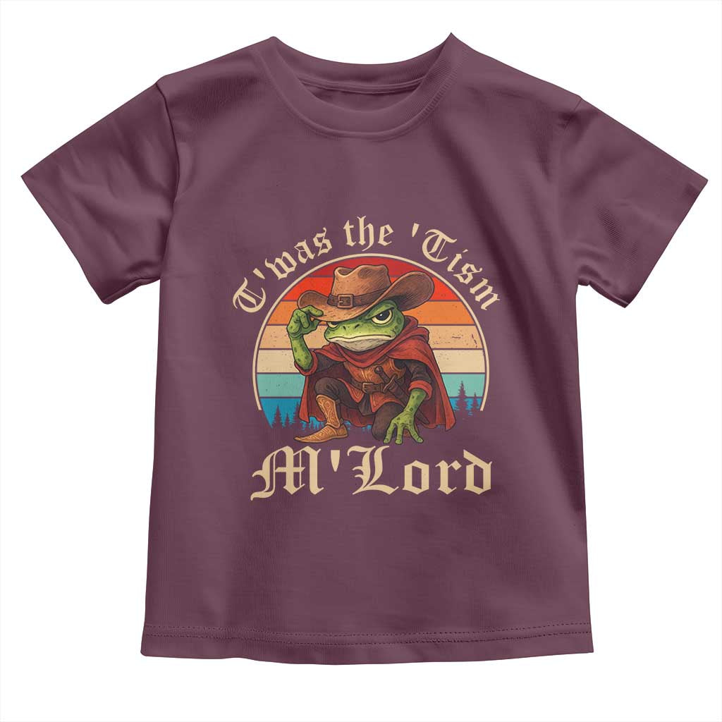 Funny Frog Autism Toddler T Shirt T'was The 'Tism M'Lord TS14 Maroon Print Your Wear