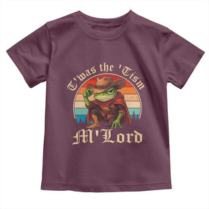 Funny Frog Autism Toddler T Shirt T'was The 'Tism M'Lord TS14 Maroon Print Your Wear