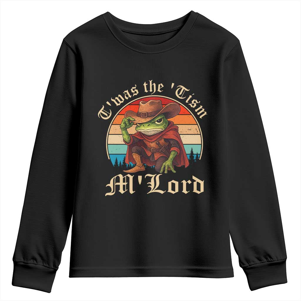 Funny Frog Autism Youth Sweatshirt T'was The 'Tism M'Lord TS14 Black Print Your Wear