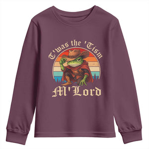 Funny Frog Autism Youth Sweatshirt T'was The 'Tism M'Lord TS14 Maroon Print Your Wear