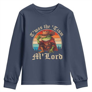 Funny Frog Autism Youth Sweatshirt T'was The 'Tism M'Lord TS14 Navy Print Your Wear