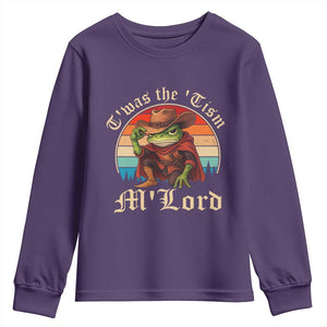 Funny Frog Autism Youth Sweatshirt T'was The 'Tism M'Lord TS14 Purple Print Your Wear