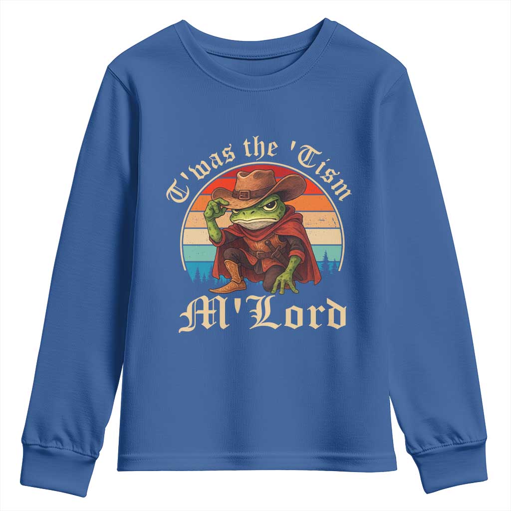 Funny Frog Autism Youth Sweatshirt T'was The 'Tism M'Lord TS14 Royal Blue Print Your Wear