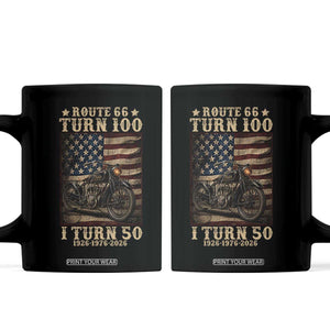 Route Highway 66 Turn 100 I Turn 50 Coffee Mug Vintage 1976 Road Sign Motorcycle Lover 50th Birthday Gift