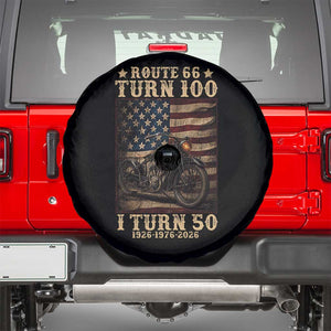Route Highway 66 Turn 100 I Turn 50 Spare Tire Cover Vintage 1976 Road Sign Motorcycle Lover 50th Birthday Gift